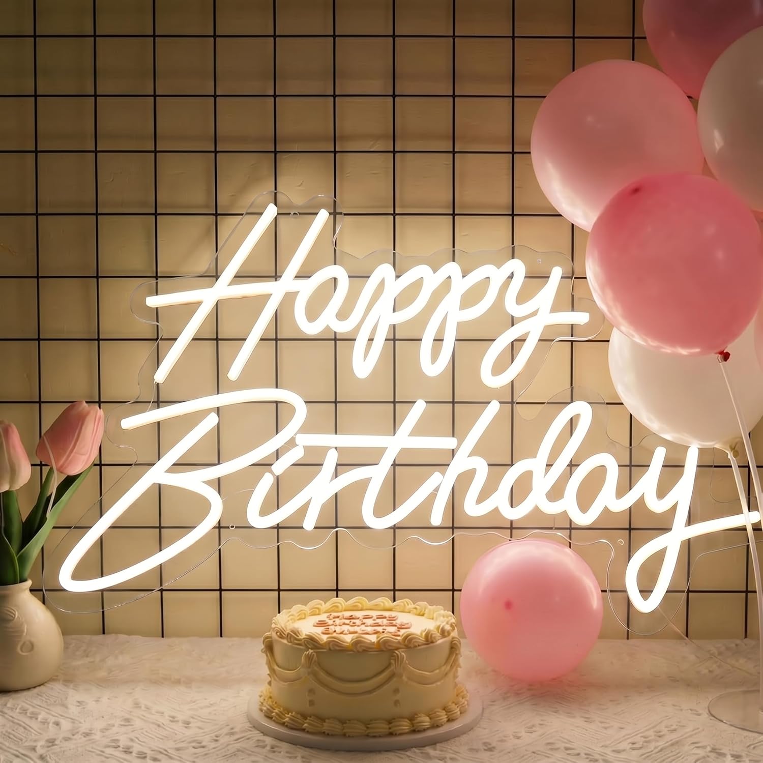 Happy Birthday neon sign