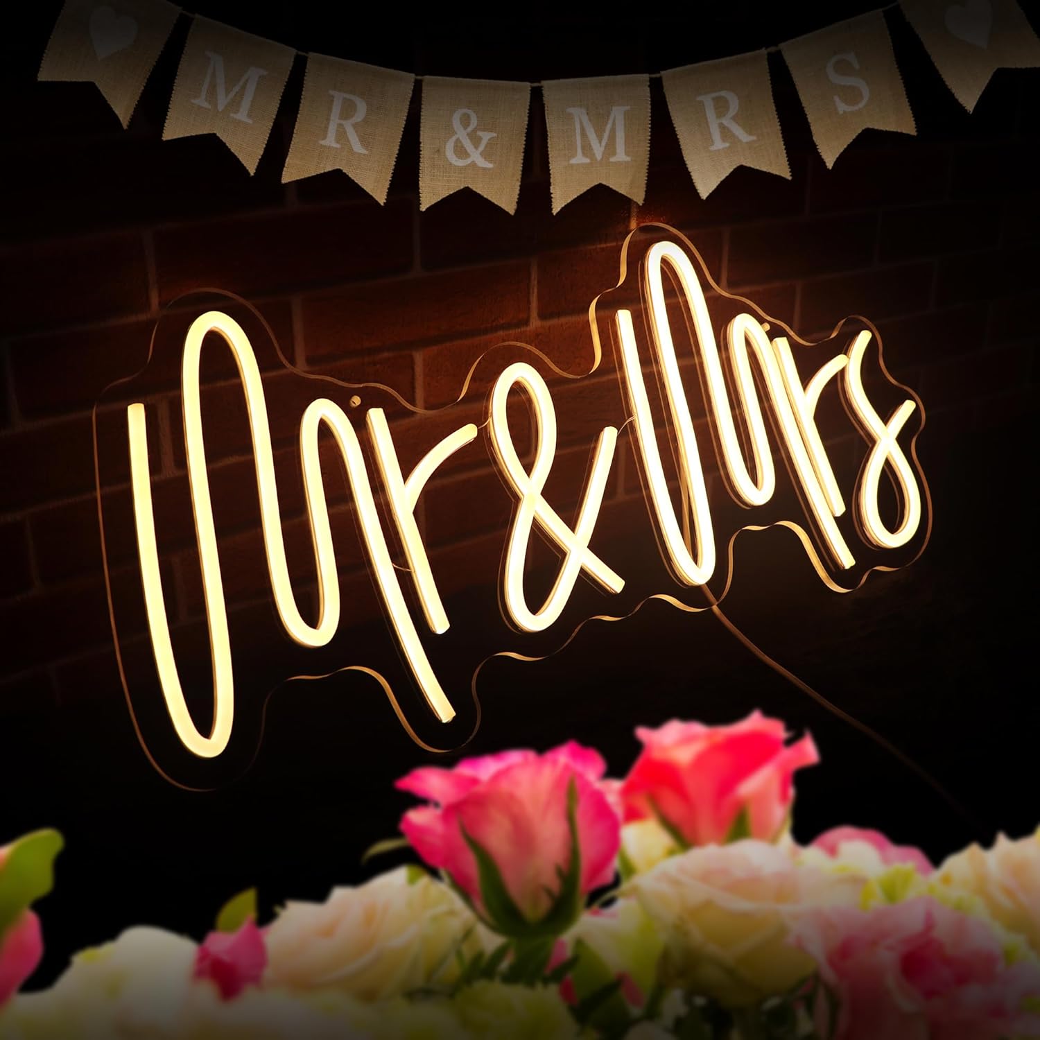 Mr and Mrs neon sign