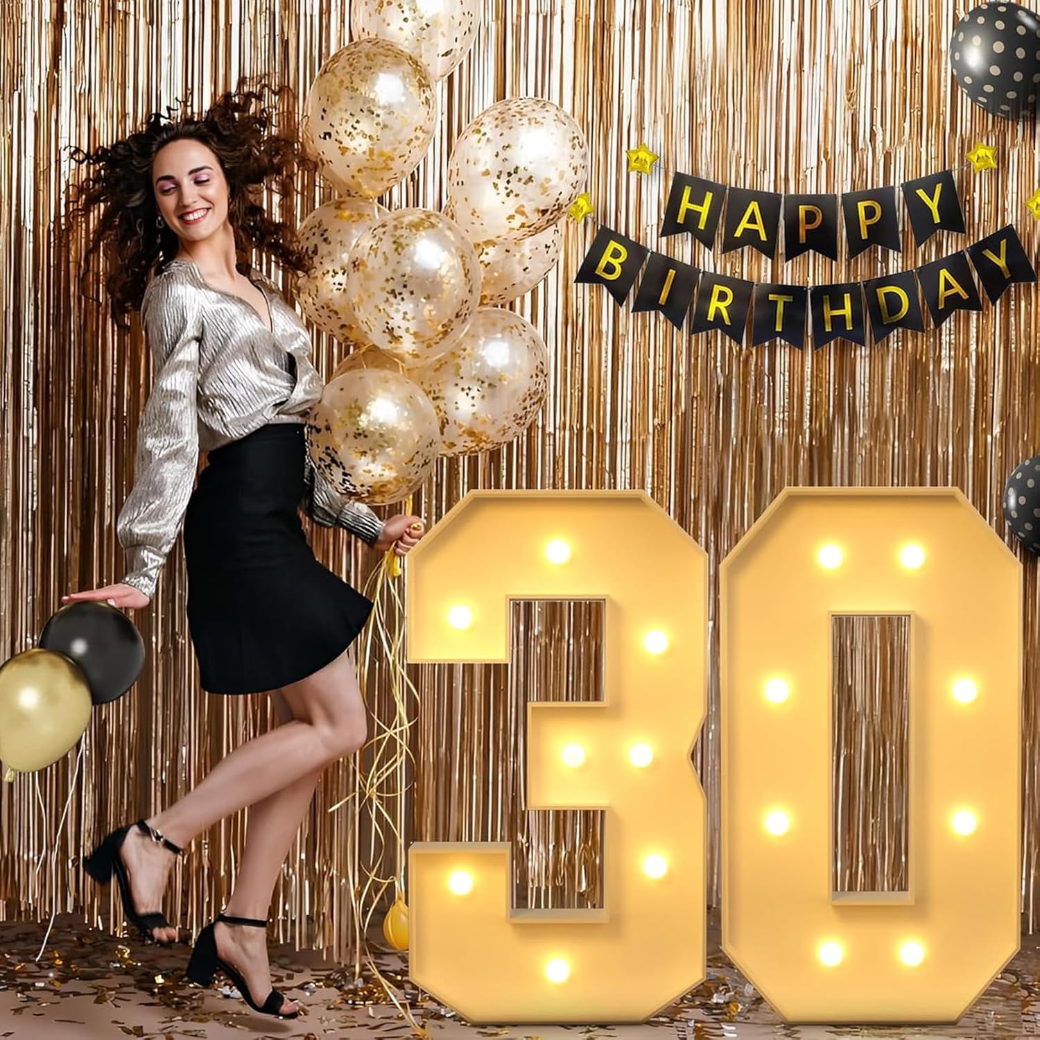 Light-up marquee numbers rental