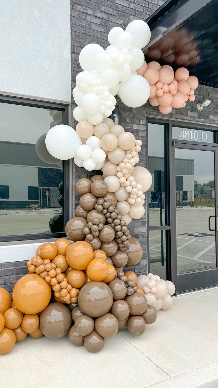 Elegant Neutral Balloon Arch - Grand Opening decor in Vaughan and GTA