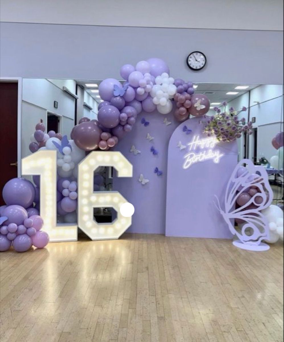 Lavender Birthday Balloon Arch - Birthday decor in Vaughan and GTA